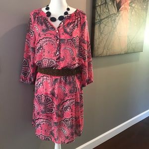 Ralph Lauren Pink Paisley Dress,  Sheer.